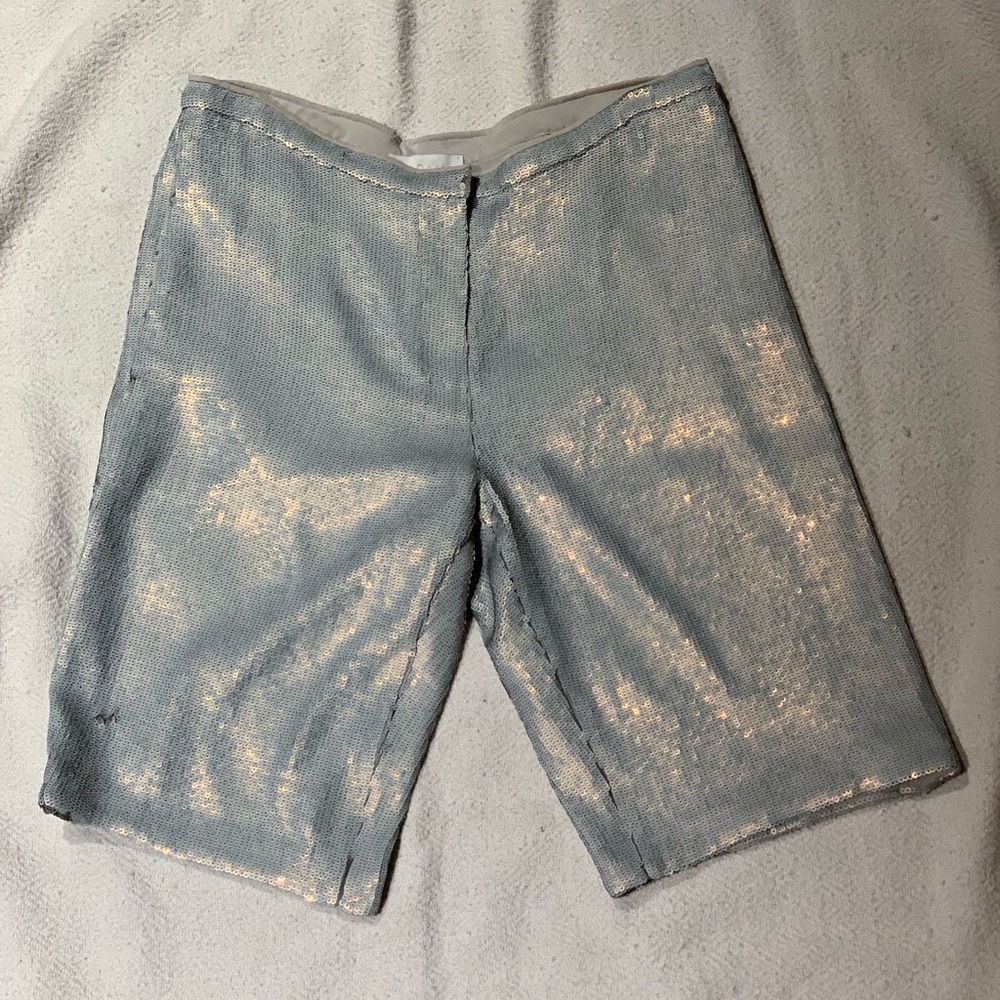Brand new (no tags) grey sequin silk lined shorts
